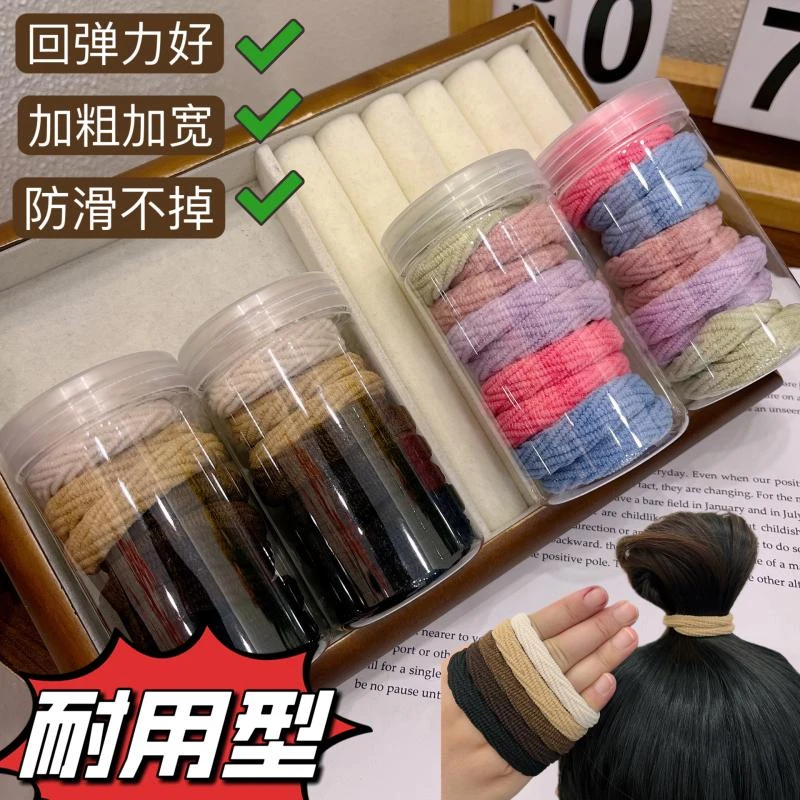 2024新款头绳加粗加宽高弹力发绳发圈女孩扎头皮筋耐用防滑头绳