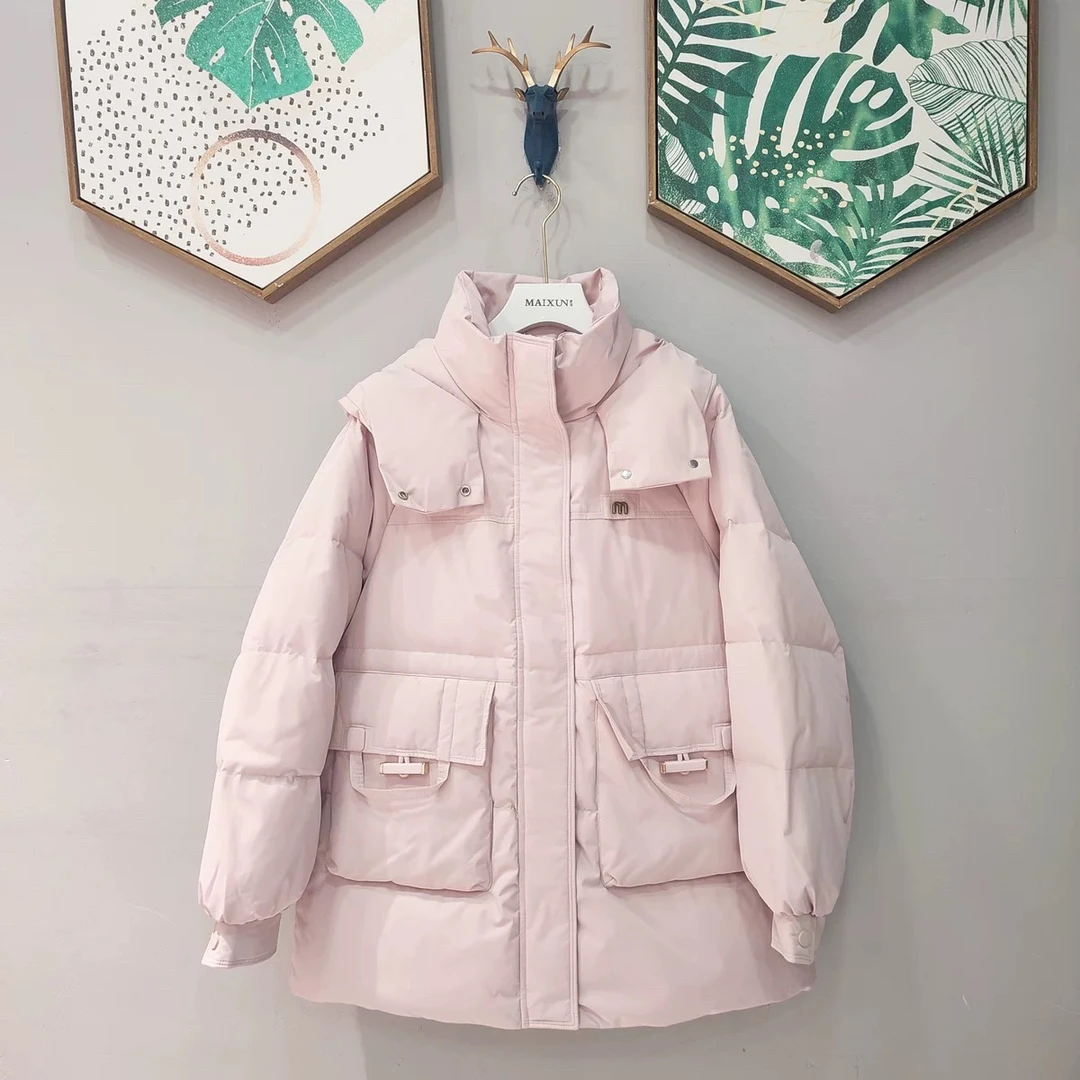 麦寻专柜长款加厚连帽棉服保暖休闲外套