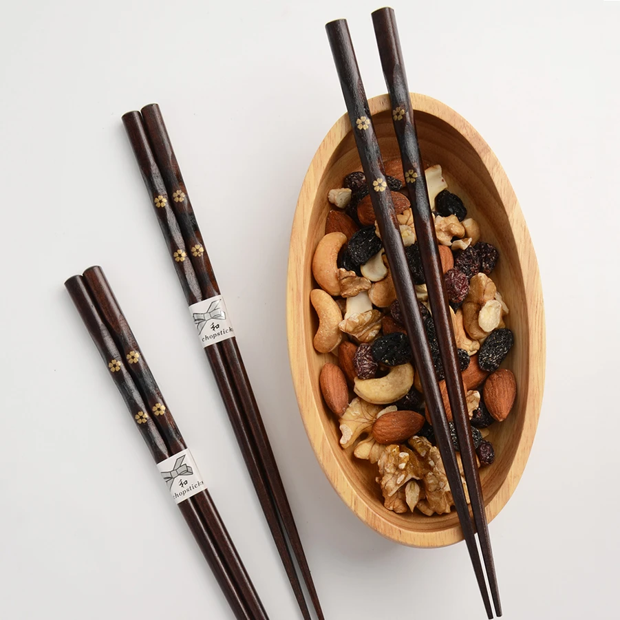 高档筷子家用创意防滑尖头实木筷子分餐防霉精致高颜值高品质餐具