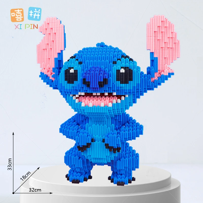 嘻拼玩具史迪仔系列积木男孩益智拼装模型3D立体摆件拼图礼物