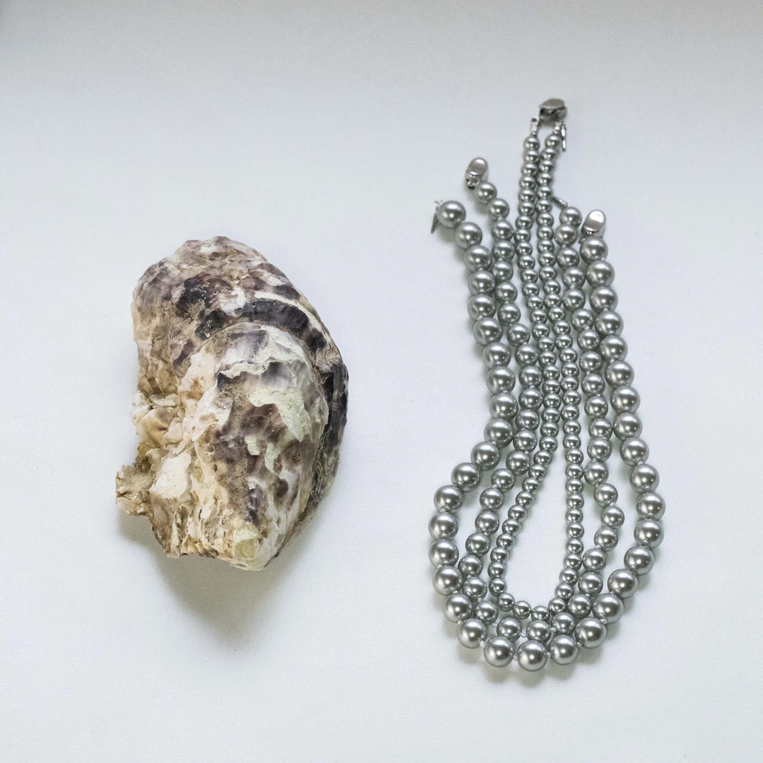 非金属仿珍珠项链 【no退no换】4/6/8/10施家银灰珠项链DD 5665