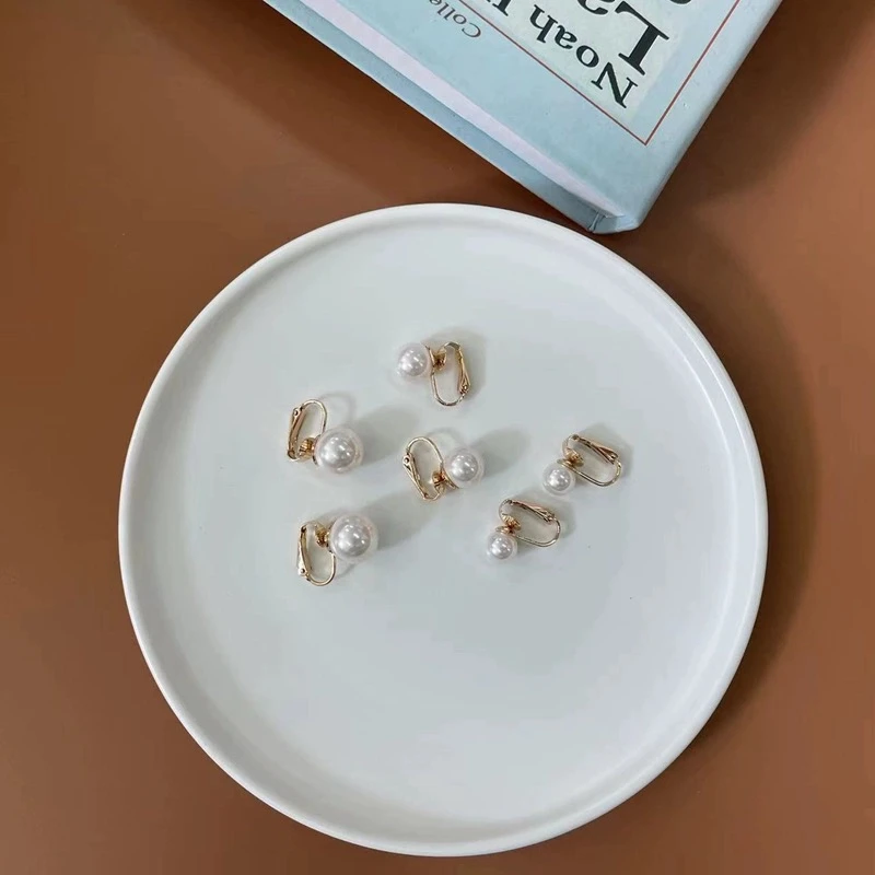 925银仿珍珠耳饰 【顶姐饰品】fever同款施家正圆珠珠耳夹DD 5435