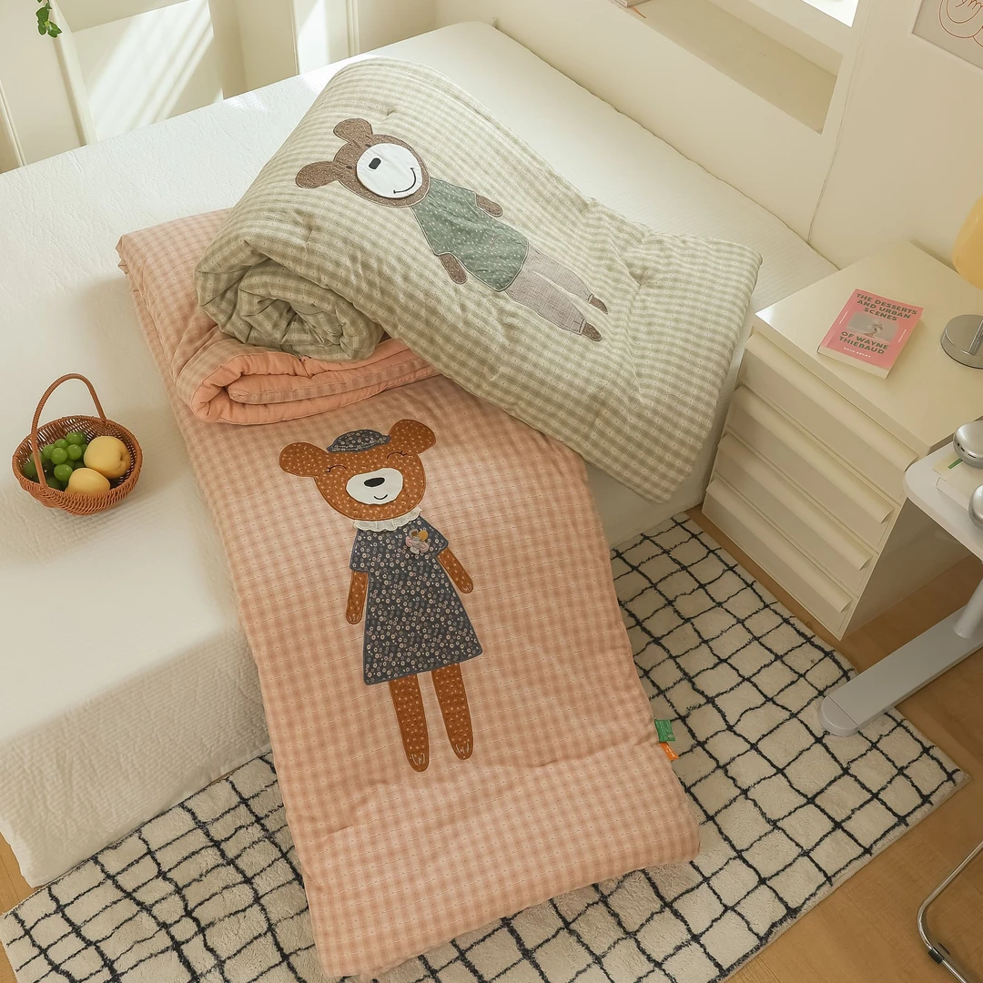 【儿童被芯】高端设计师款！！双层纱色织彩棉贴布绣——四季被亲肤