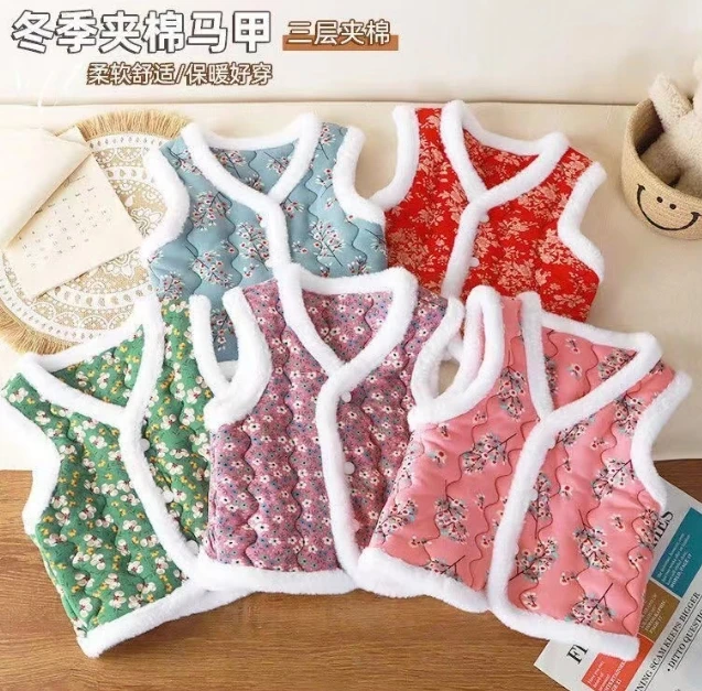 男女童新款潮棉袄马甲加厚外穿儿童轻薄棉服马甲女儿童