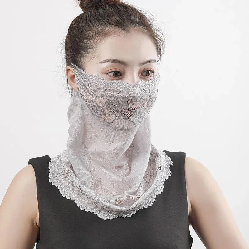 夏季薄款透气雪纺面罩男女防晒防尘防紫外线围脖夏围巾帽子自行车