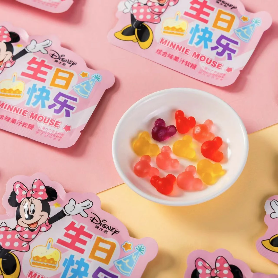 迪士尼生日快乐综合味果汁软糖宝宝生日伴手礼包糖果儿童解馋小吃