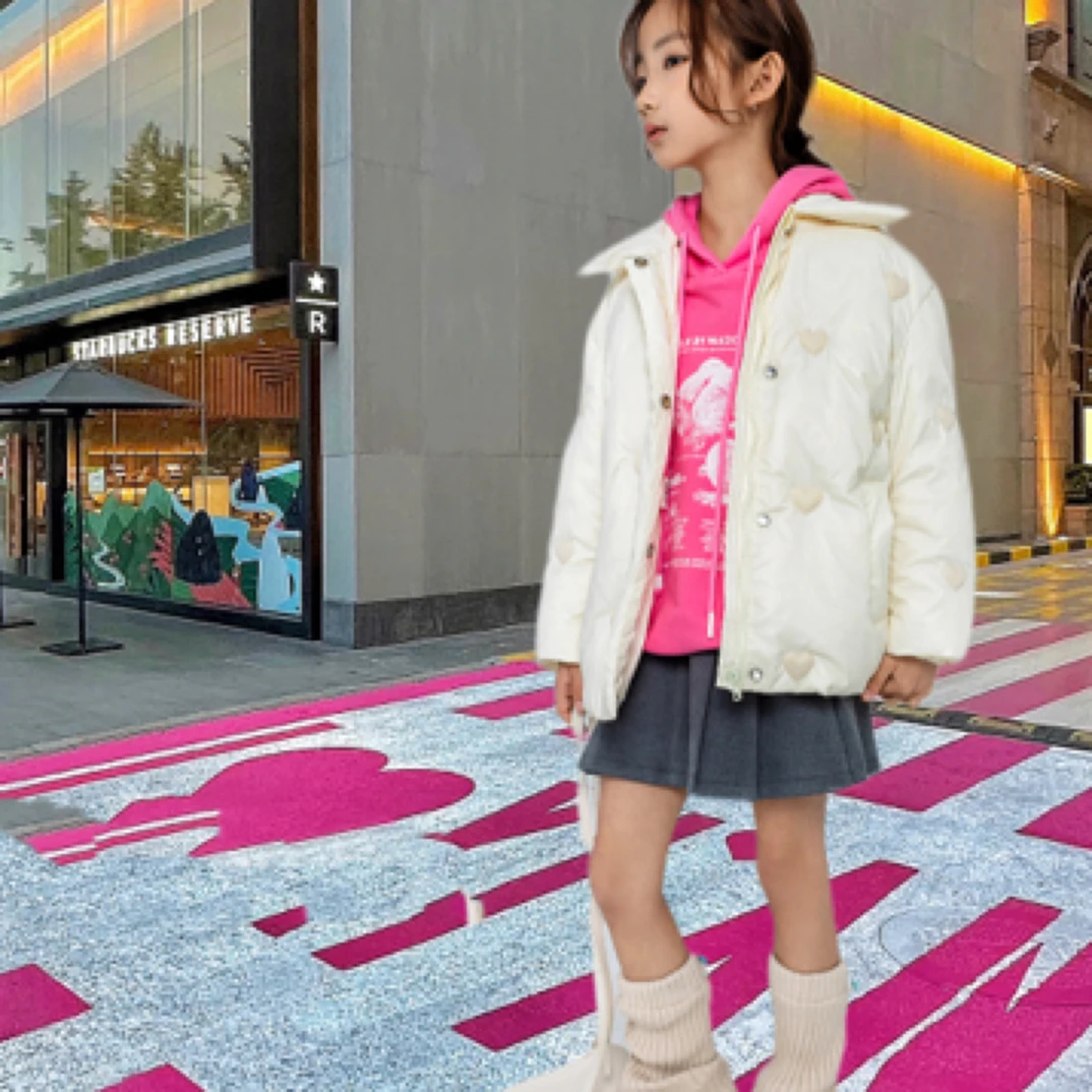 垚垚  中大童2024百搭服饰 1728时尚女童休闲保暖羽绒服