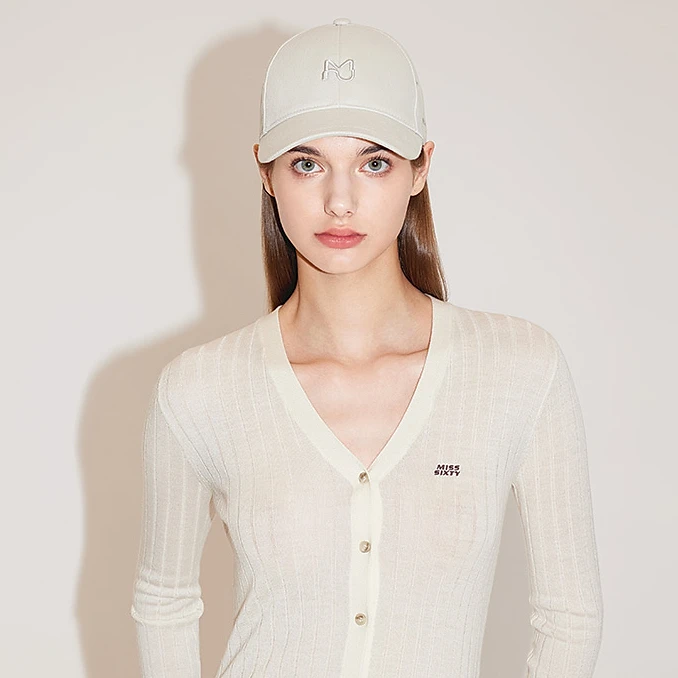 Miss Sixty春季新款毛织外套女刺绣修身显瘦基础性感V领上衣