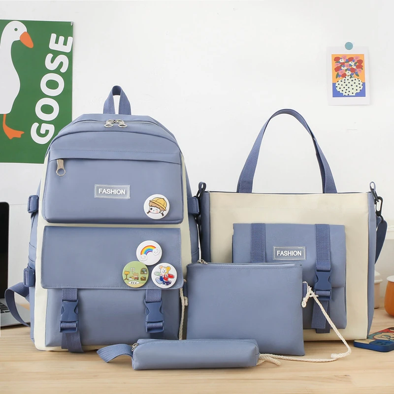 【新疆包邮】四件套包女小学生ins初中高中大容量清新时尚包书包