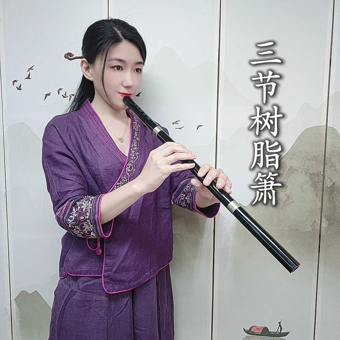 梦兮箫乐器树脂箫通口洞箫八孔三节箫成人自学管乐民族短箫乐器