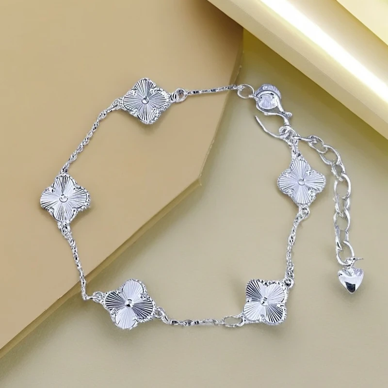 足银手链 S74-四叶草手链精美百搭轻奢气质时尚卡家同款网红手链