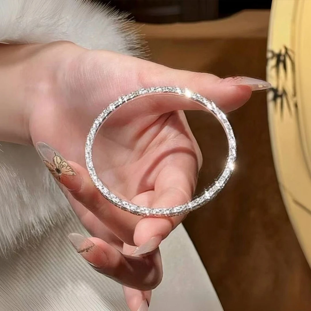 足银手镯 S67-碎冰冰手镯百搭精致灵动爆闪轻奢ins送女朋友礼物