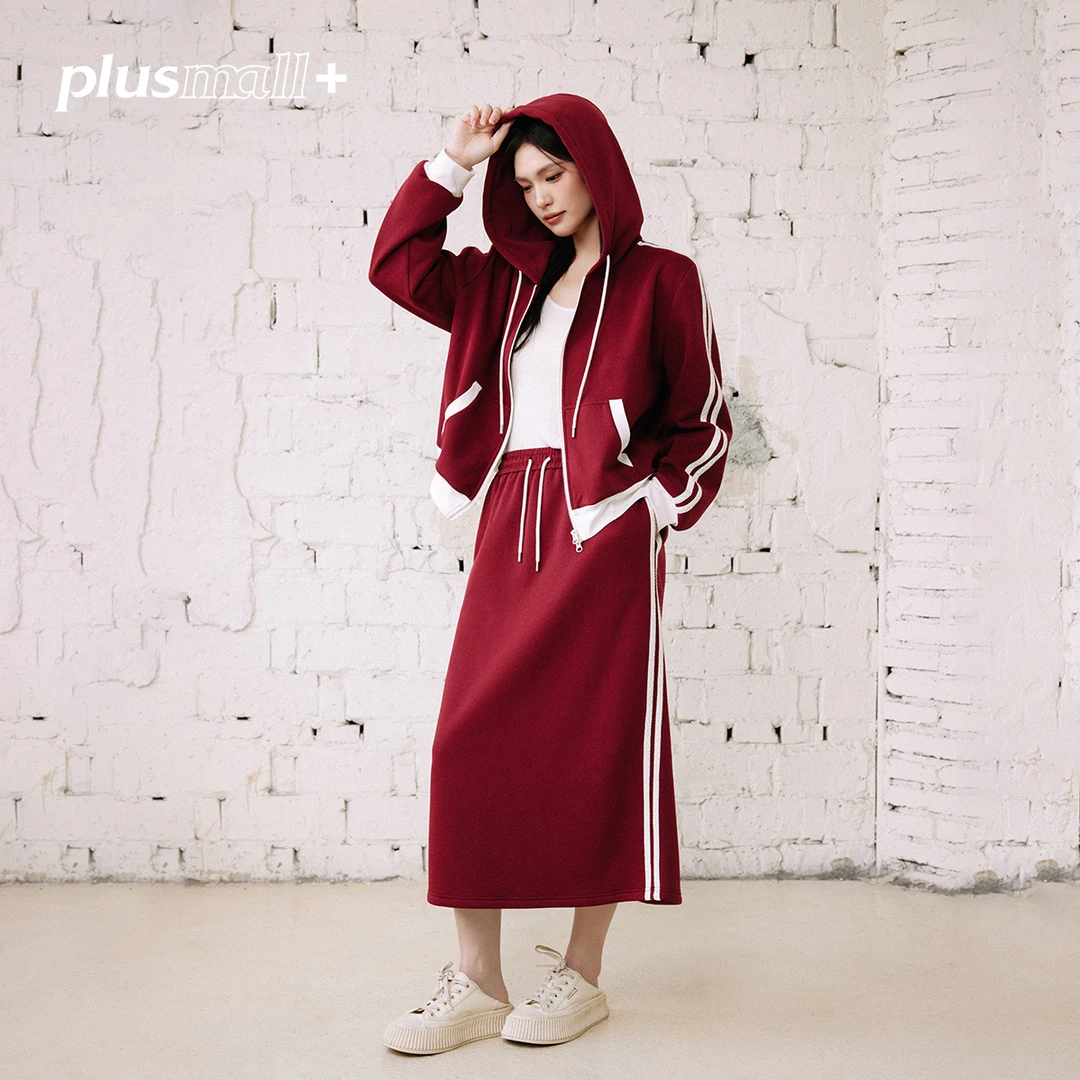 【折扣款】PLUSMALL 美式套装 外套半裙直筒裤三件套PAC2409154ABC