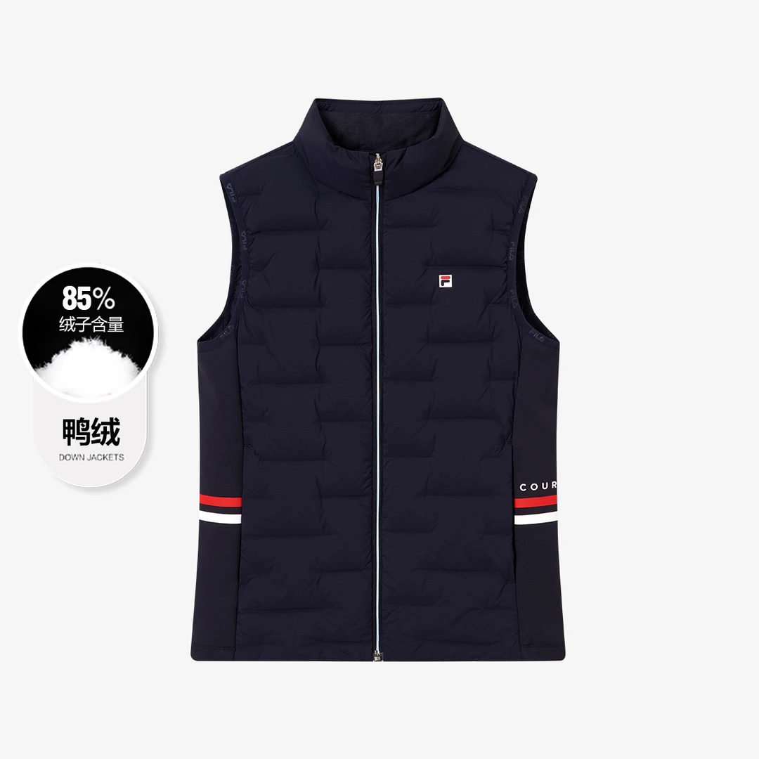 FILA童装【斐乐儿童】冬季男大童运动网球羽绒马甲轻薄 K12B343902F