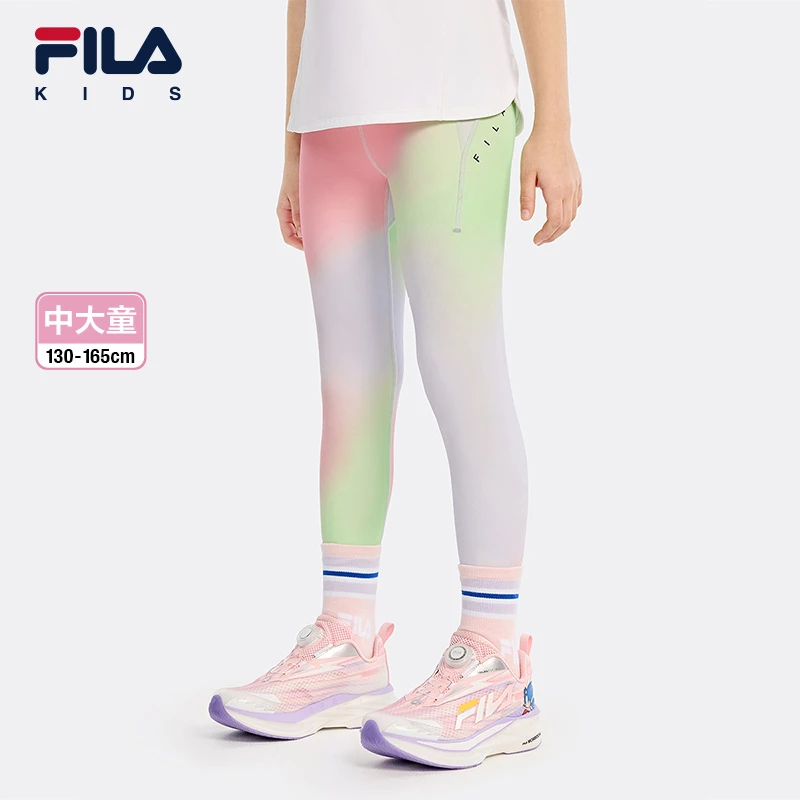 【渐变时尚】FILA斐乐儿童秋季女童大童弹力针织打底休闲内搭运动裤