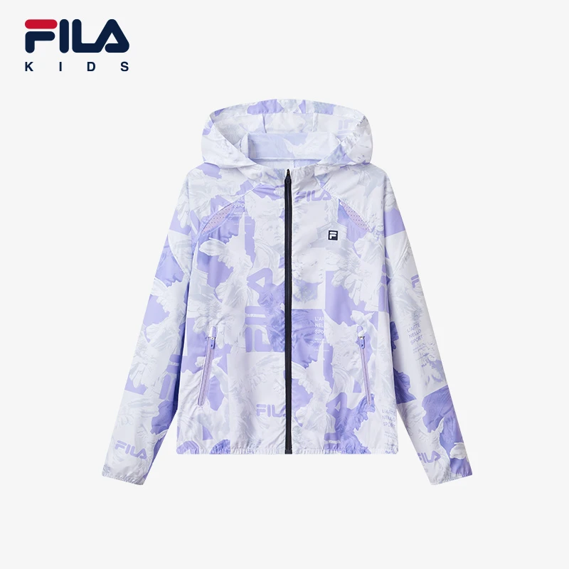 【潮流时尚】FILA斐乐儿童时尚夏季女大童轻薄户外运动宽松长袖外套