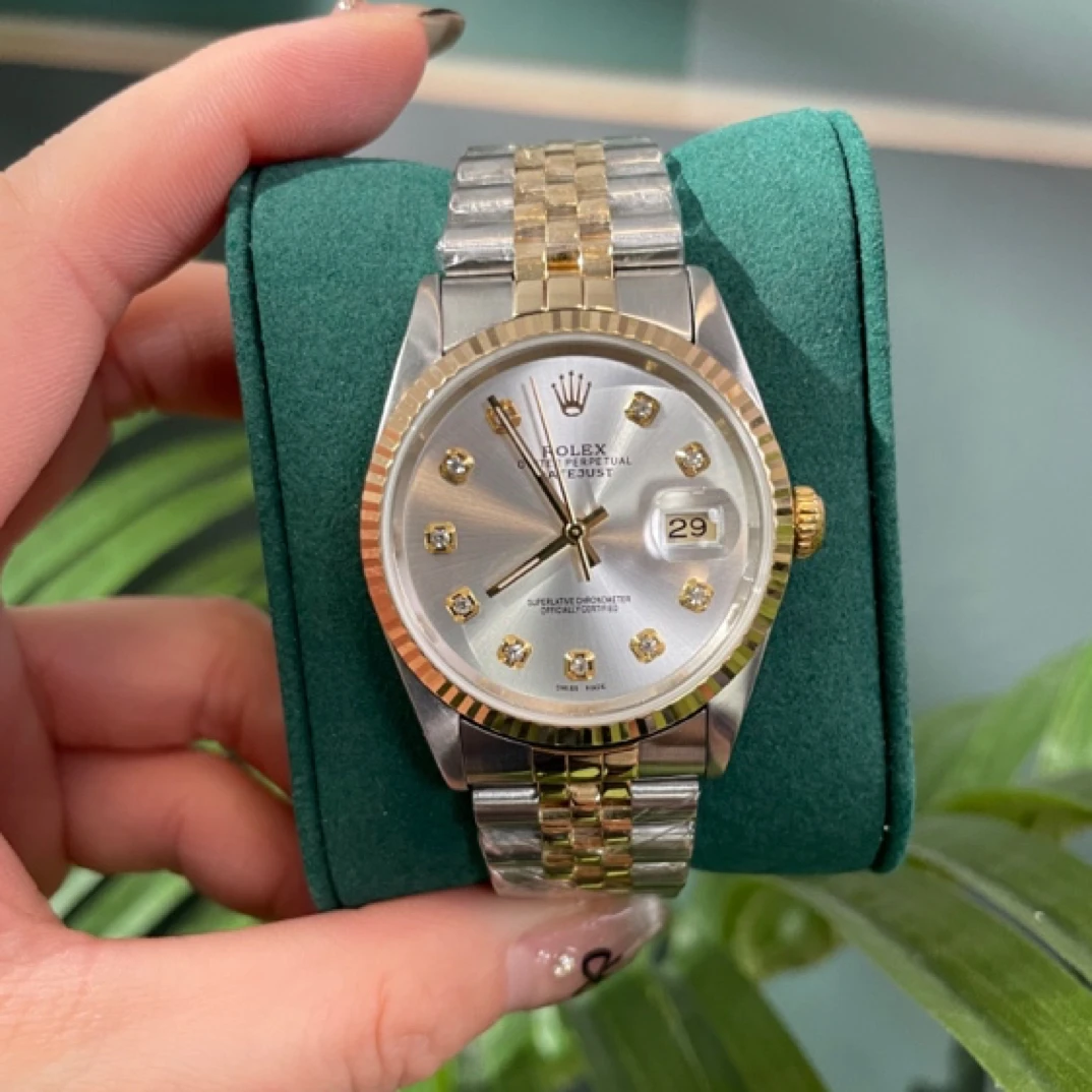 99新 Rolex/劳力士 奢侈品/日志间金银盘36mm后钻单表