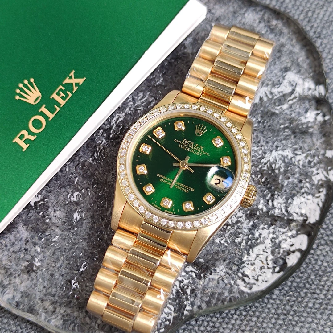 99新 Rolex/劳力士 奢侈品/日志金劳68278祖母绿31mm后钻单表