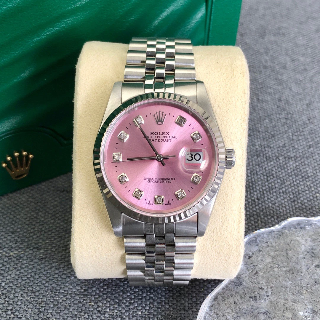 99新 Rolex/劳力士 奢侈品/日志冰梅粉盘36mm后钻单表