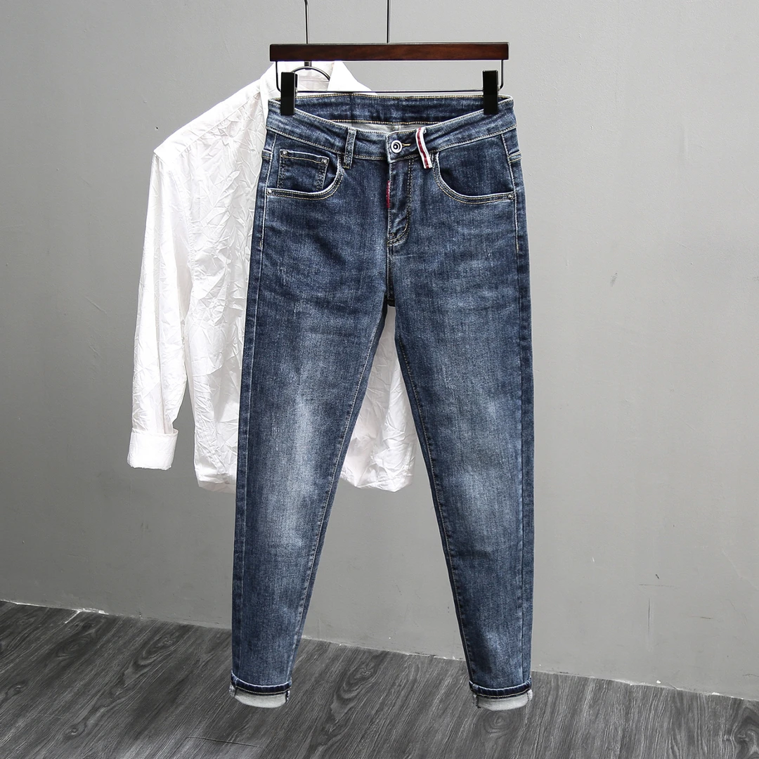 男士高端牛仔裤2025春季新款爆款网红裤子韩版修身小脚百搭长裤子