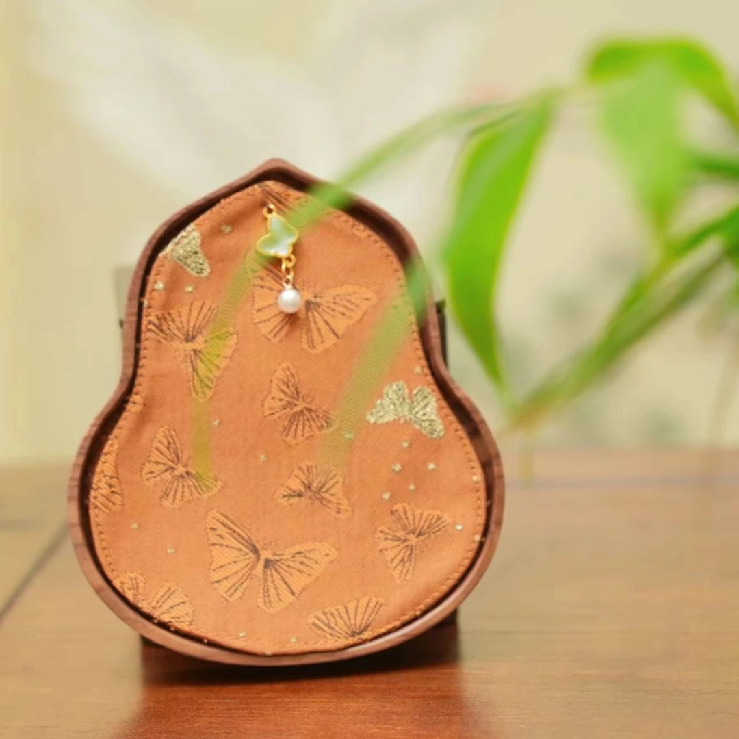 【清然雅集】织锦福禄茶垫胡桃木小型家用壶承托盘功夫茶具配件茶