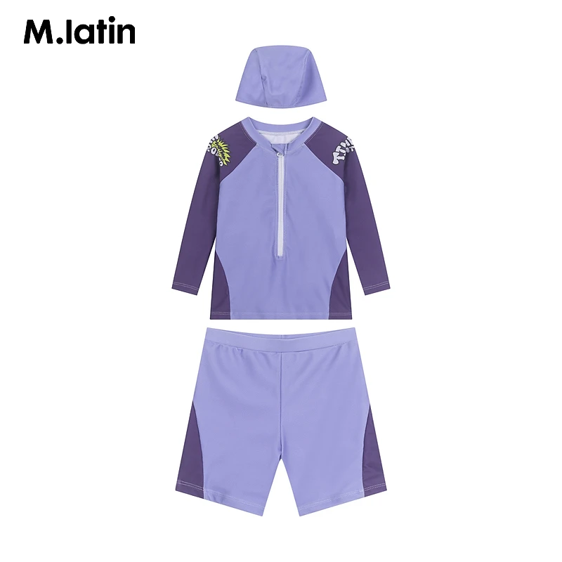 Z1马拉丁女童夏装新品舒适贴身主题印花轻巧短袖有型清爽泳衣