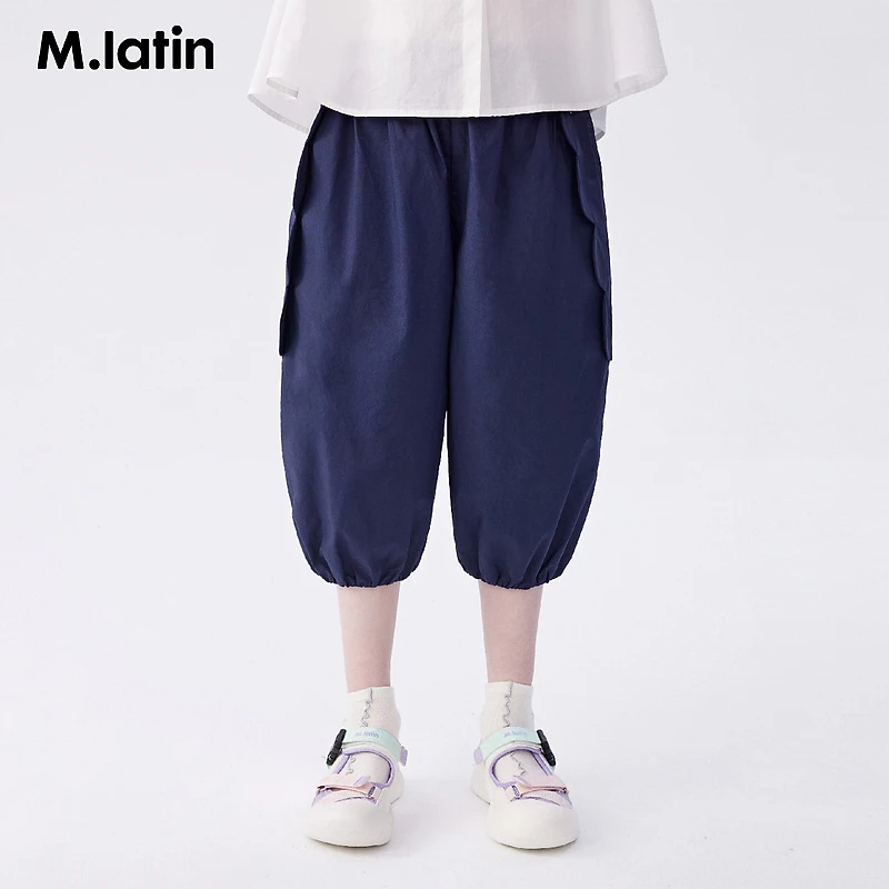 Z1马拉丁大童女童夏装新款花瓣造型可爱趣味细腻柔软梭织灯笼裤