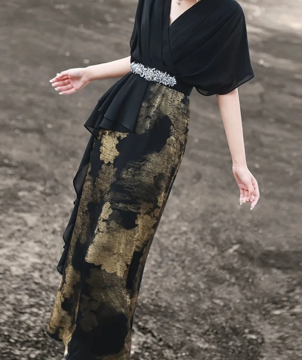 【范有名】宽松连衣裙女装连衣裙气质高腰时尚性感夏季复古