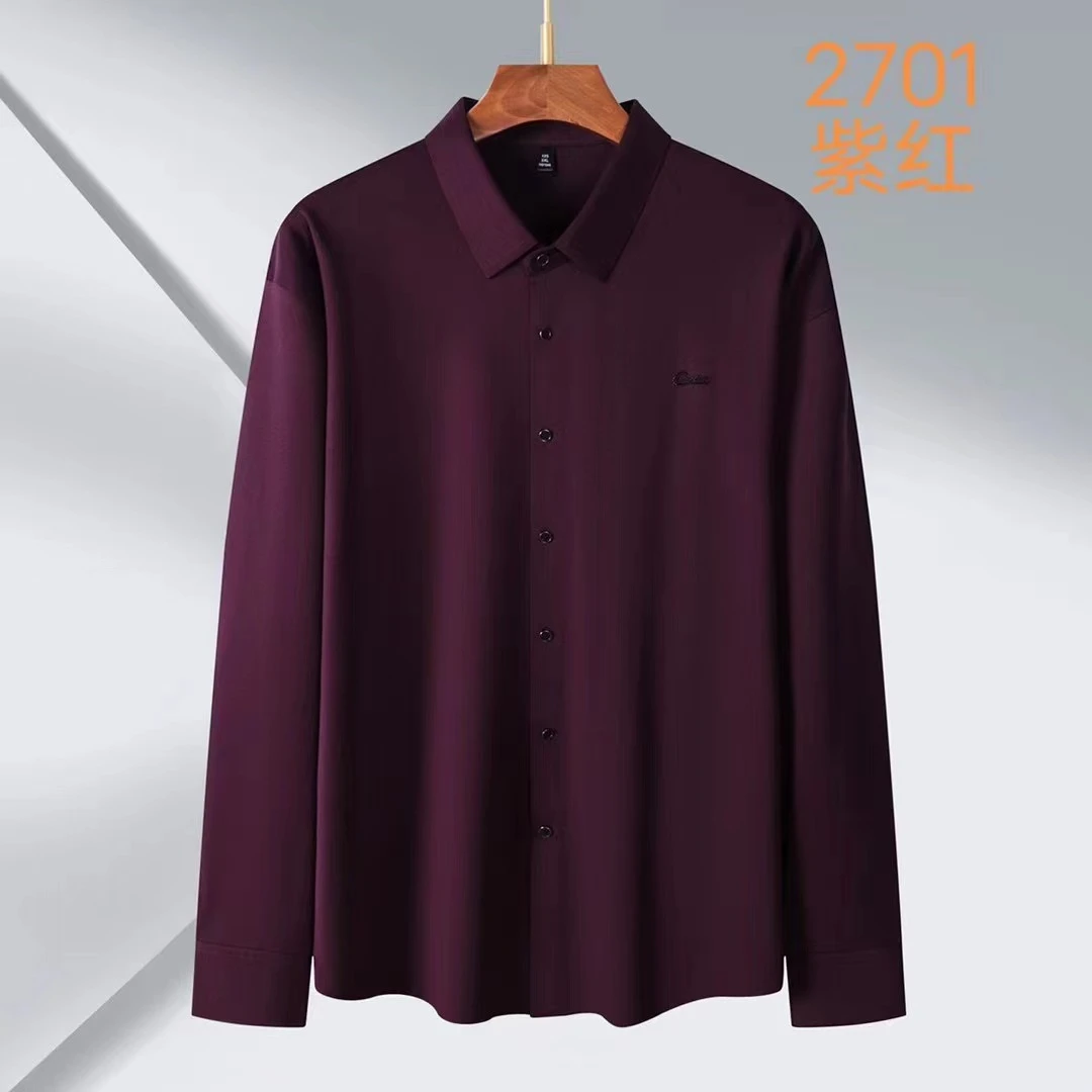 180-280斤大码男士加肥加大商务休闲翻领简约百搭无痕衬衣701#