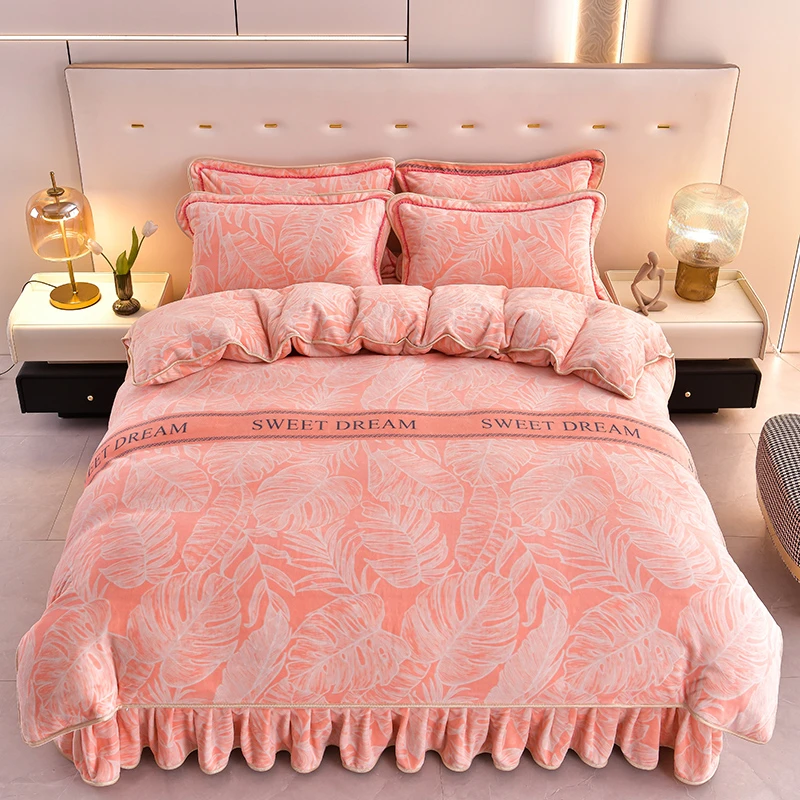 【琼姐专属】新款牛奶绒四件套防静电A款加厚床裙款加密高克重8斤重