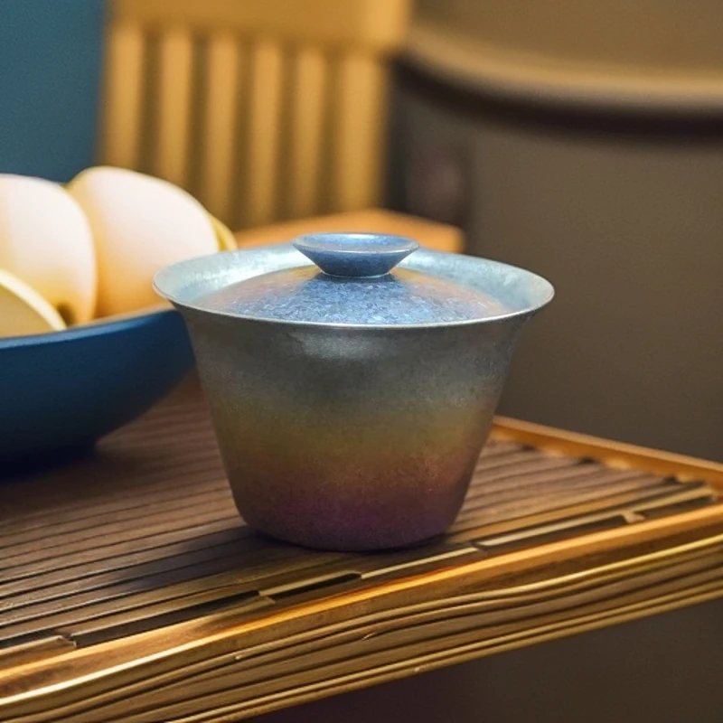 冰花-纯钛130ml/160ml盖碗（炫彩）