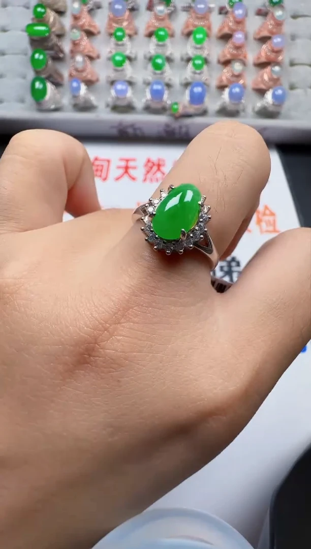 【闪购商品】翡翠戒指银S925镶嵌2979