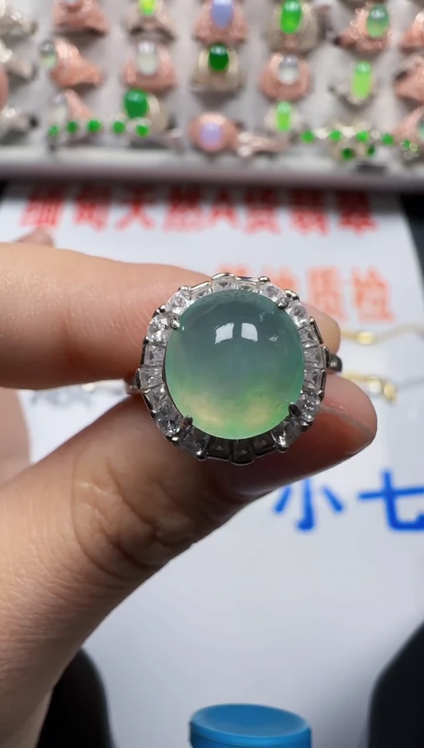【闪购商品】翡翠戒指银S925镶嵌9162