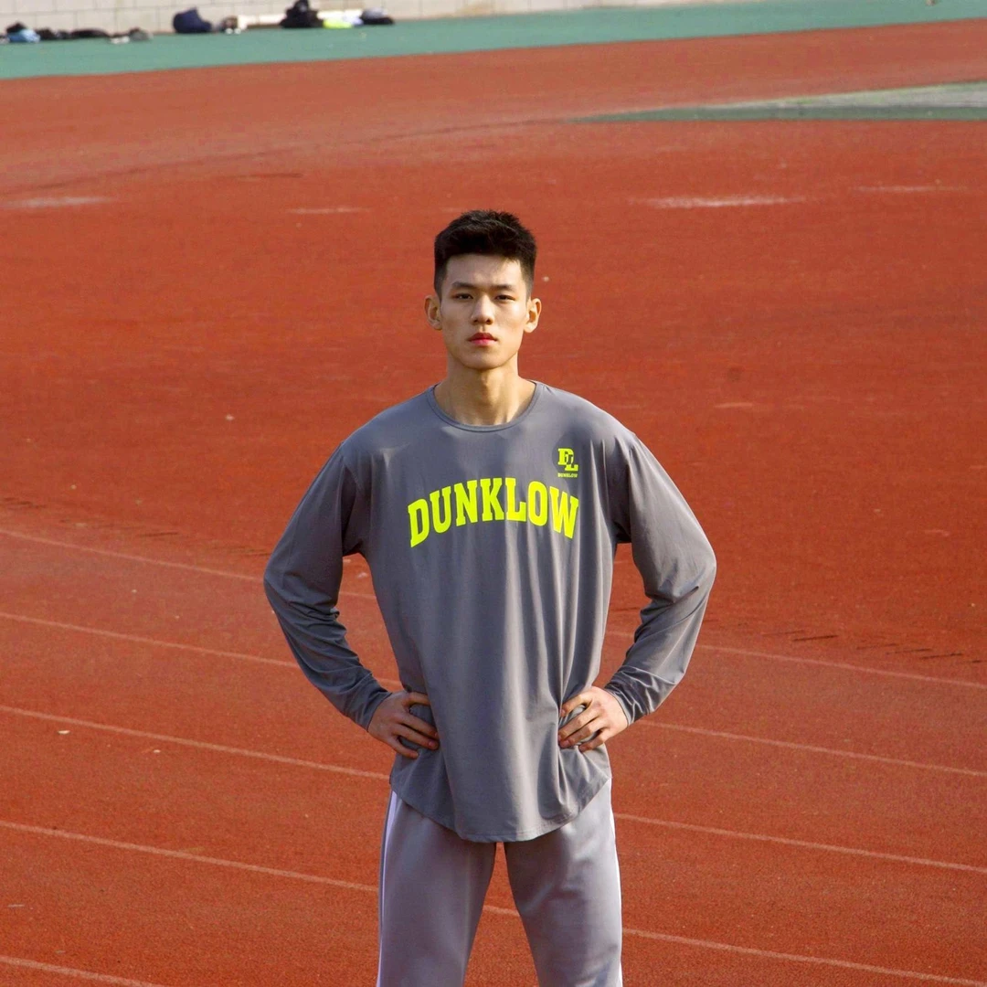 DUNKLOV美式速干长袖投篮服透气宽松运动排汗弹力美式高弹健身T恤