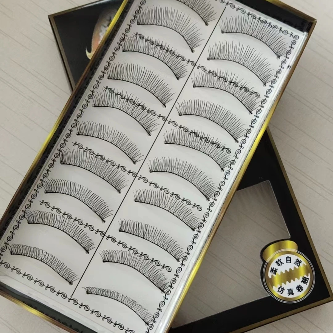 精品216/217假睫毛纯手工自然柔软新娘裸妆棉线梗睫毛10对眼睫毛