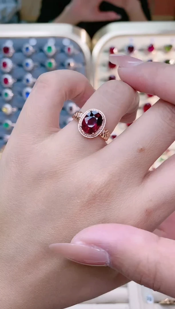 【闪购商品】碧玺18k金戒指18K金镶嵌-J