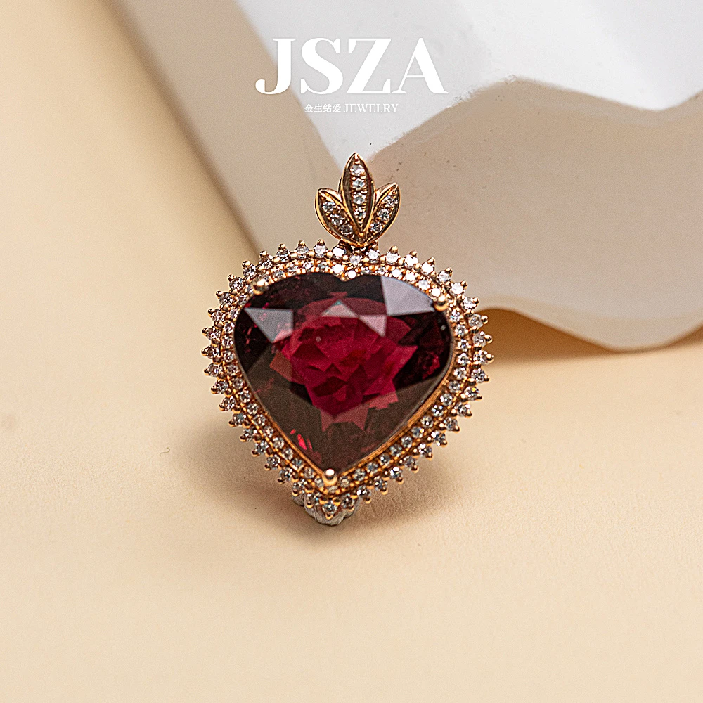 18K金碧玺吊坠  9.25ct鸽血红奢华百搭时尚款