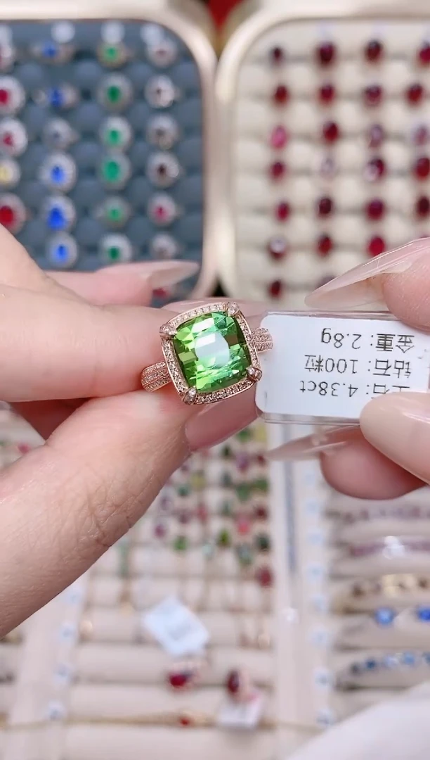 【闪购商品】碧玺18k金戒指18K金镶嵌-J