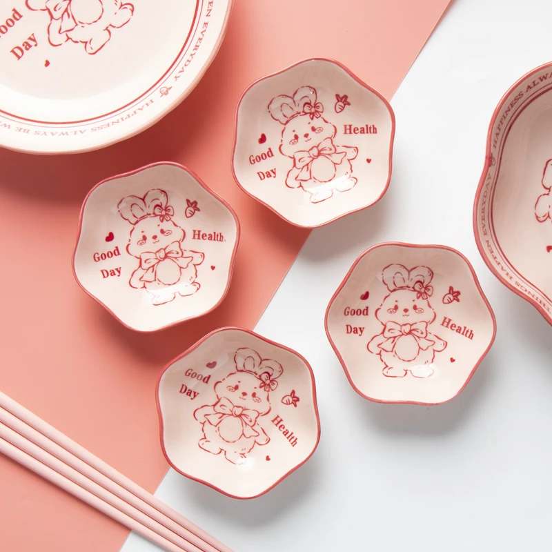 好运兔六角碟-3个装