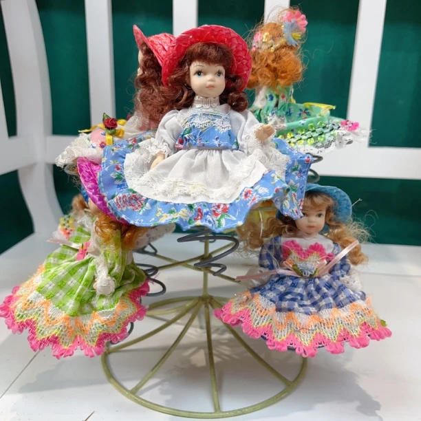 中古全陶瓷四关节迷你娃娃女孩生日礼物摆件