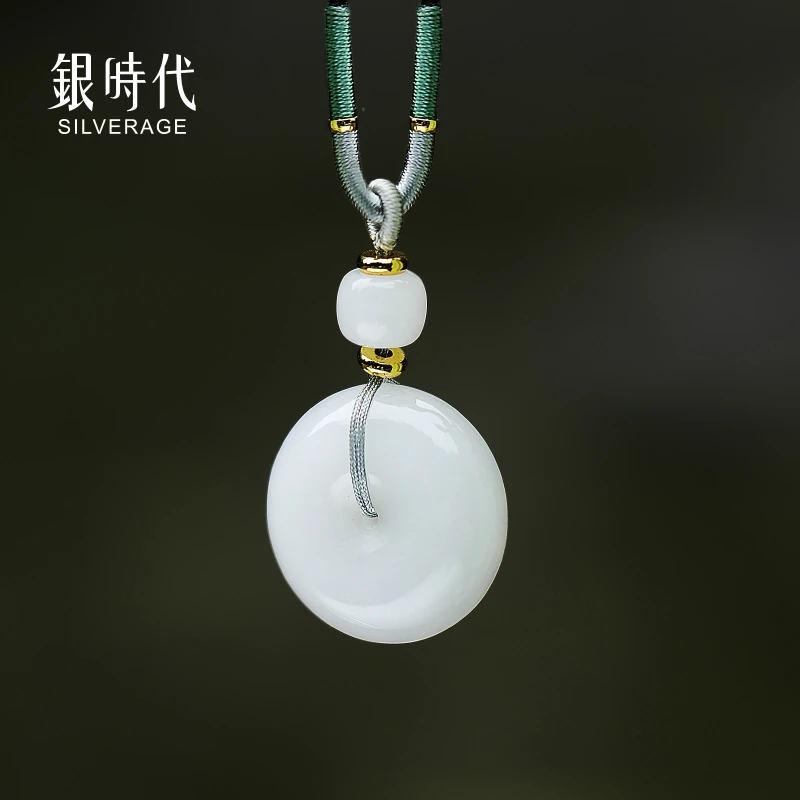 银时代金丝玉平安扣项链