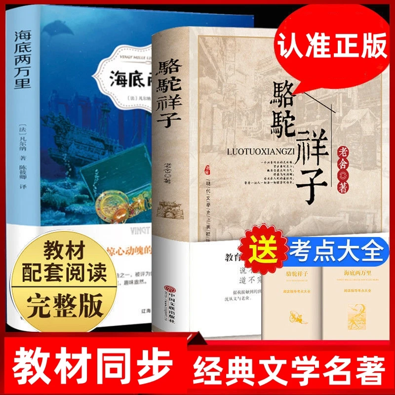 海底两万里和骆驼祥子老舍经典文学原著正版初中版七年级下册书籍