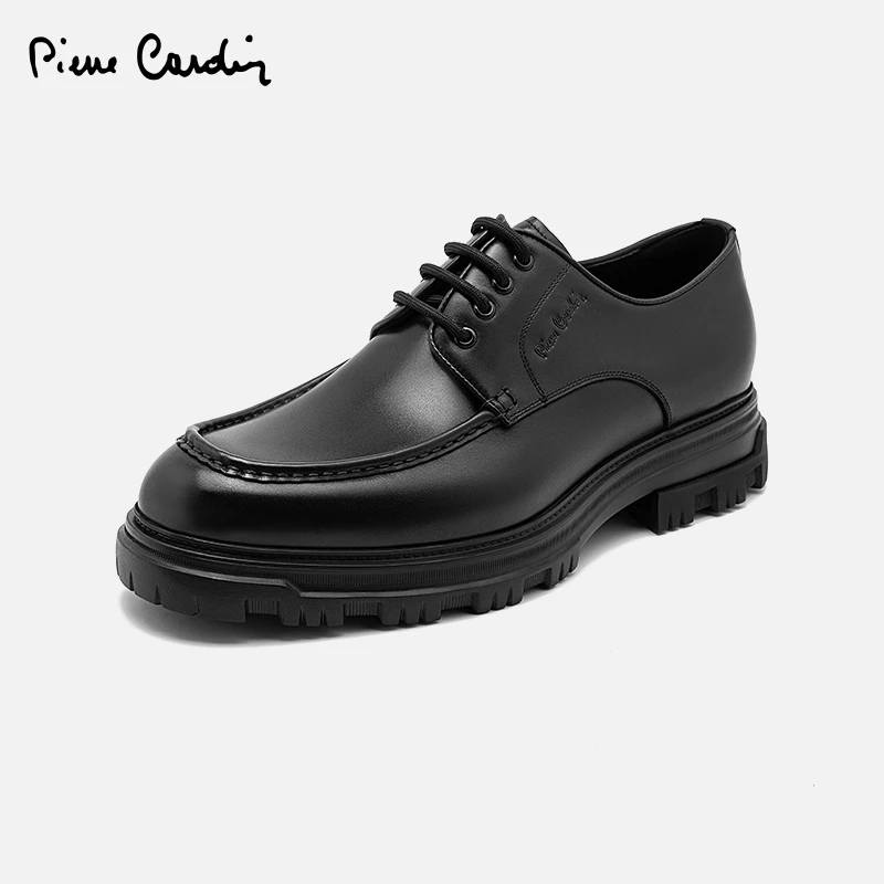 皮尔卡丹 pierre cardin 男士百搭头层牛皮擦色德比鞋Y33A1233