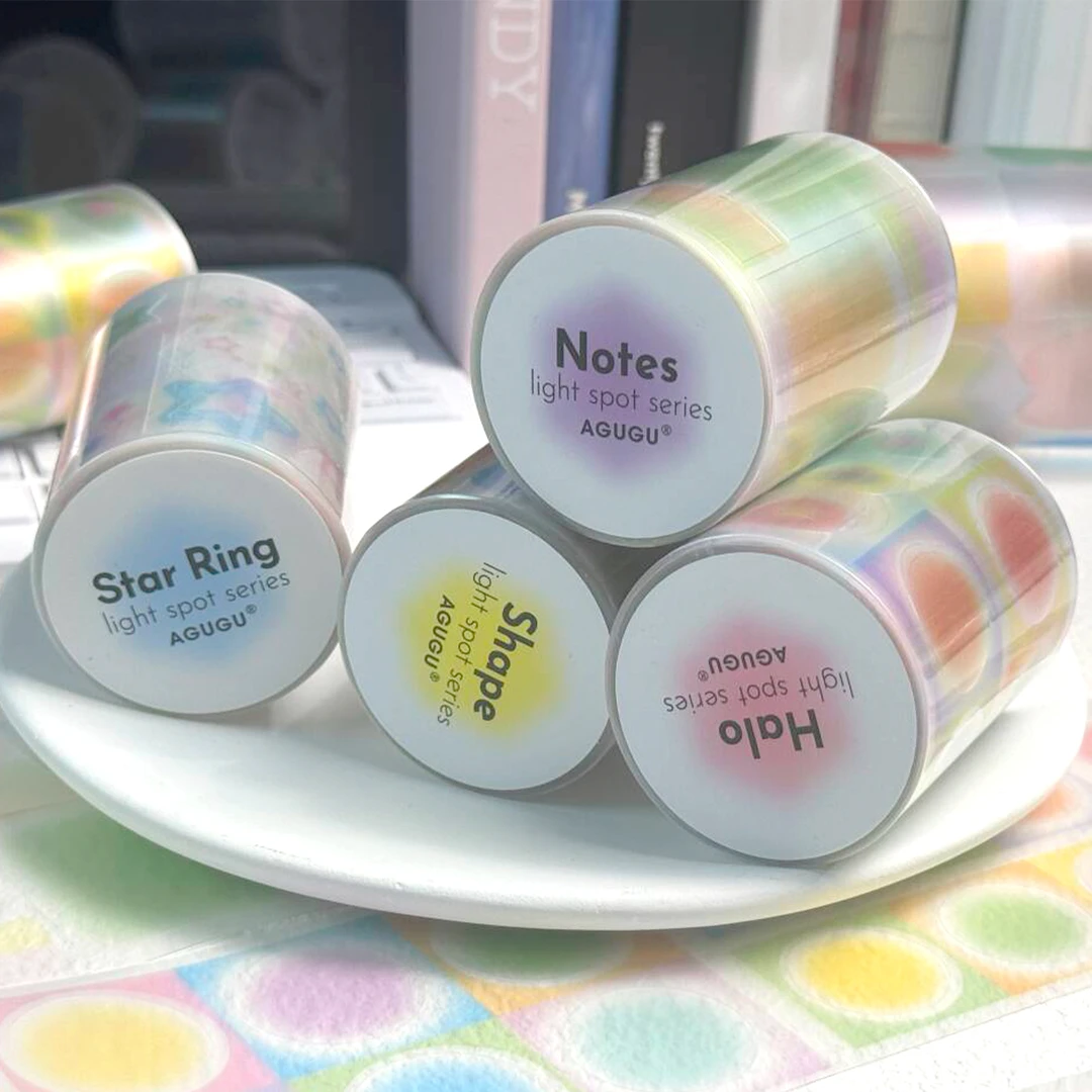 光斑雾面PET切膜贴纸卷胶带ins风韩系圆点星星重点标记贴手帐装饰