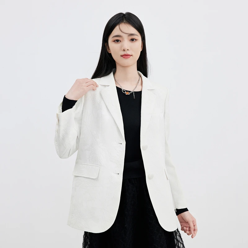 【诗语】秋水伊人气质西装春装新款女士通勤百搭廓形外套6249