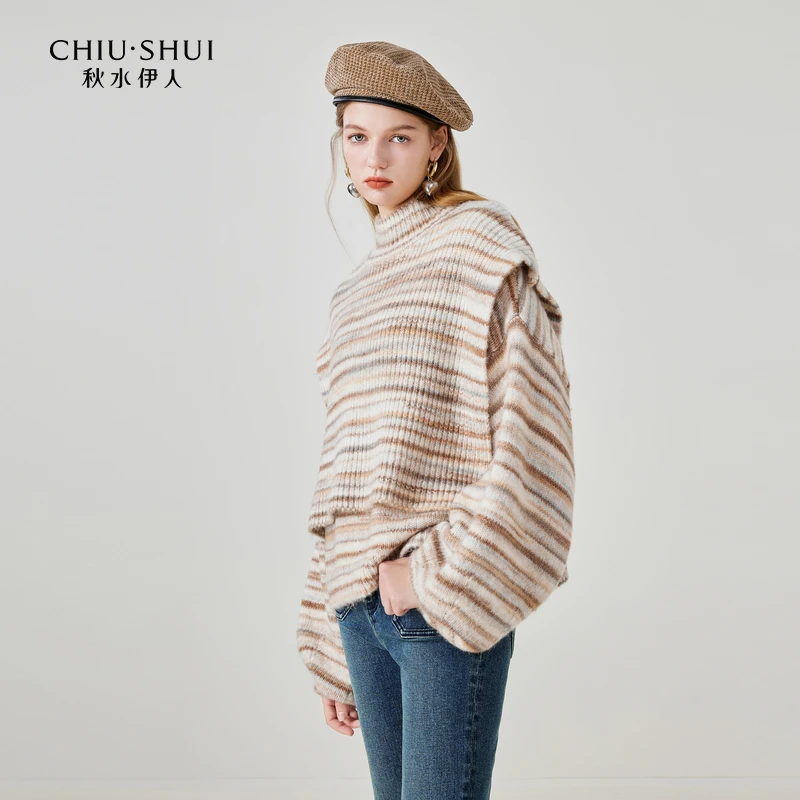 【直播】秋水伊人披肩圆领毛衣两件套冬季女套装623409D107627