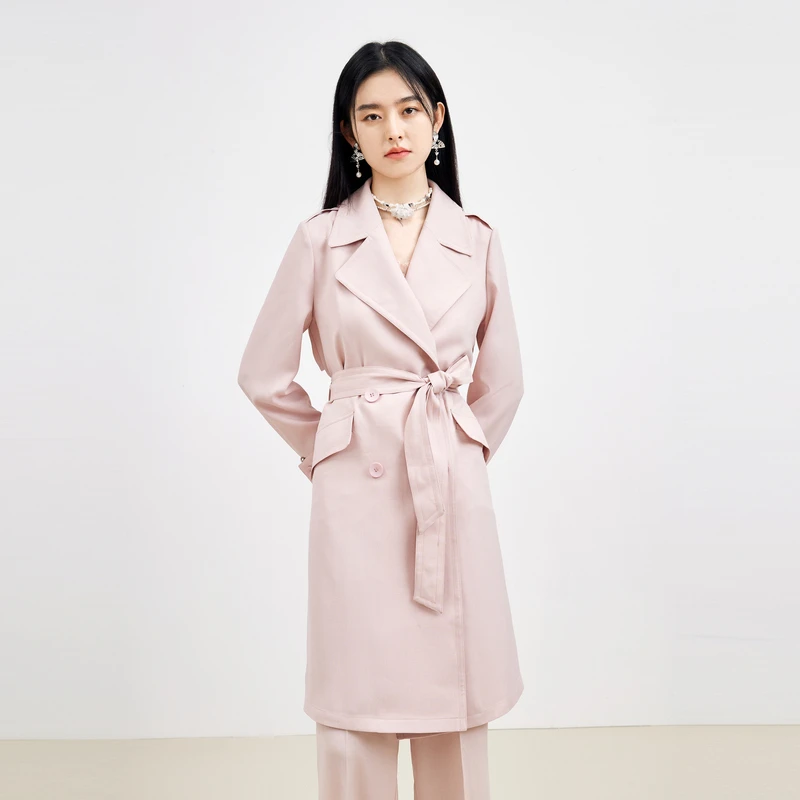 【赵老板专属】秋水伊人风衣女装休闲显瘦翻领中长款外套2206