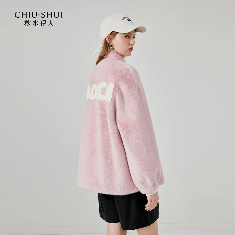 【程总】秋水伊人仿皮草外套女毛绒绒上衣623409C260621