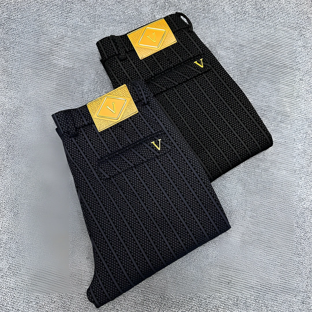 秋季新款高品质欧货植绒休闲裤男士修身商务小脚长裤时尚西装裤男