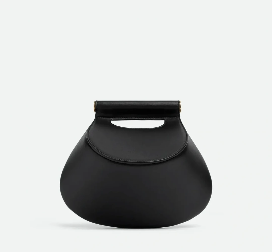 扇贝包新款黑 烙哥MEEGHERBE精致时髦个性通勤真皮手提斜挎包